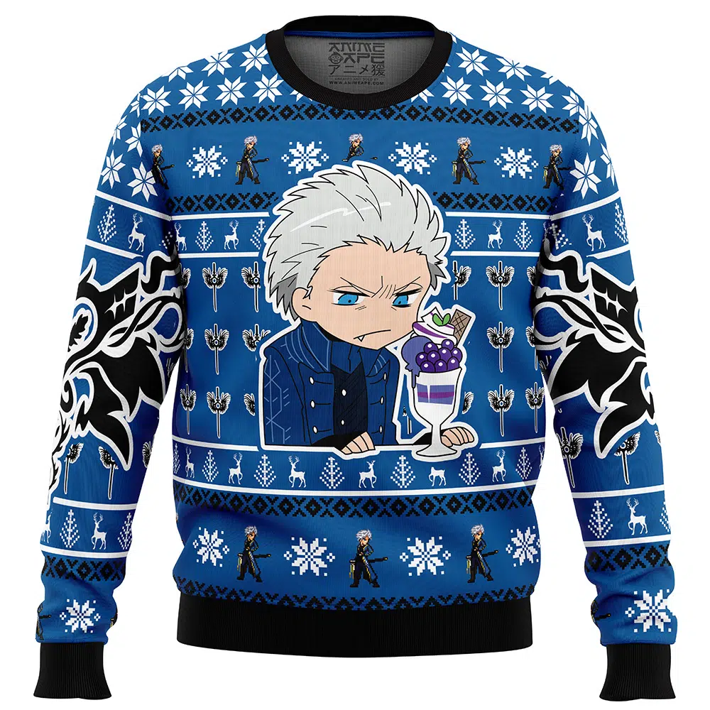 Vergil Chibi Devil May Cry Ugly Christmas Sweater